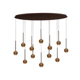 Lucide Dimbare LED Hanglamp Calina - Donker brons 12-Lichts - 84W 8400Lm – CCT 2200K/3300K Color Switch | TRIAC DIM - Koffie