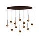 Lucide Dimbare LED Hanglamp Calina - Donker brons 12-Lichts - 84W 8400Lm – CCT 2200K/3300K Color Switch | TRIAC DIM - Koffie
