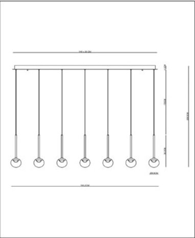 Lucide Dimbare LED Hanglamp Calina - Donker brons 12-Lichts - 84W 8400Lm – CCT 2200K/3300K Color Switch | TRIAC DIM - Koffie