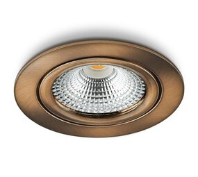 LCB LED Europe  LED Inbouwspot IP54 - 85mm - Koper Brons - 5W 480Lm - 2700K 827 Warm Wit | Dimbaar - Geschikt voor badkamer
