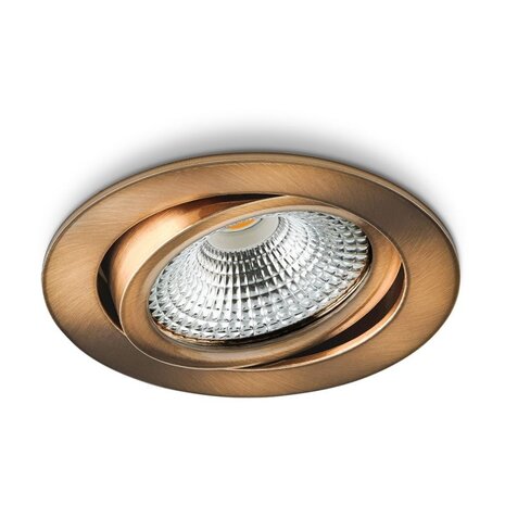 LCB LED Europe  LED Inbouwspot IP54 - 85mm - Koper Brons - 5W 480Lm - 2700K 827 Warm Wit | Dimbaar - Geschikt voor badkamer