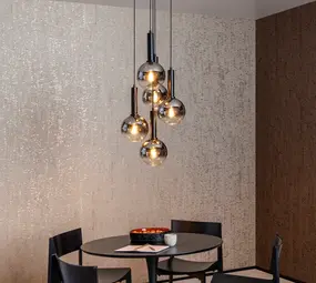 Lucide MARIUS - Pendant light - Ø 55 cm - 5xE27 - Black