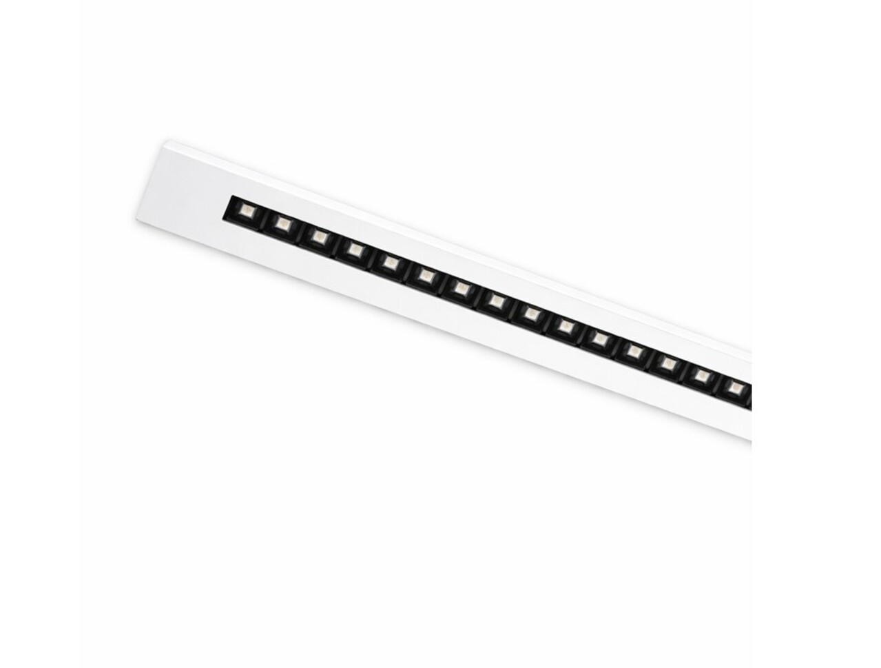 LED Bandraster Armatuur UGR16 - Wit  - Louvre Zwart - Plenum - 1720x200MM - 32W 3500Lm - 840 Koel Wit | 3 meter - Eurostekker