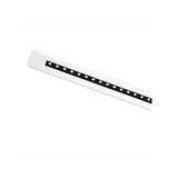 LED Bandraster Armatuur UGR16 - Wit  - Louvre Zwart - Plenum - 1720x200MM - 32W 3500Lm - 840 Koel Wit | 3 meter - Eurostekker