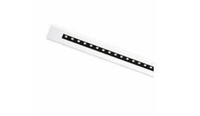 LED Bandraster Armatuur UGR16 - Wit  - Louvre Zwart - Plenum - 1720x200MM - 32W 3500Lm - 840 Koel Wit | 3 meter - Eurostekker