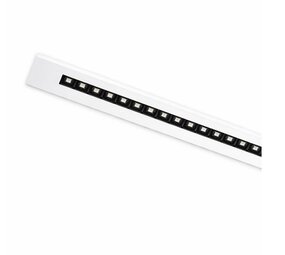 LED Bandraster Armatuur UGR16 - Wit  - Louvre Zwart - Plenum - 1720x200MM - 32W 3500Lm - 840 Koel Wit | 3 meter - Eurostekker
