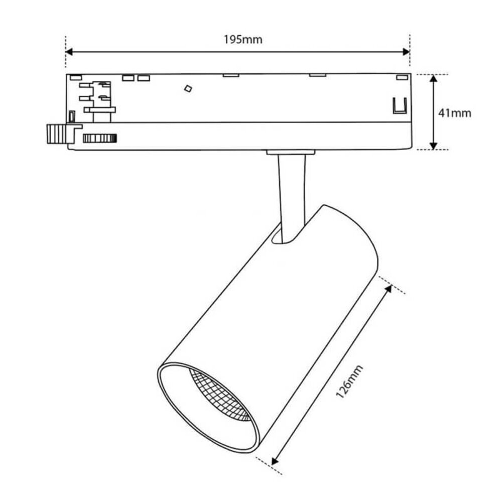 Dimbaar LED Railspot 3-Fase Mini - Mat Wit - 8W 600Lm - 3CCT 925-927-927 - 2500-3000K | 45D - TRIAC DIM - Multi Color Switch