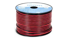 2-Aderig Ledstripkabel 0.75mm2 | 100 Meter op rol - 22AWG Kabel Rood / Zwart