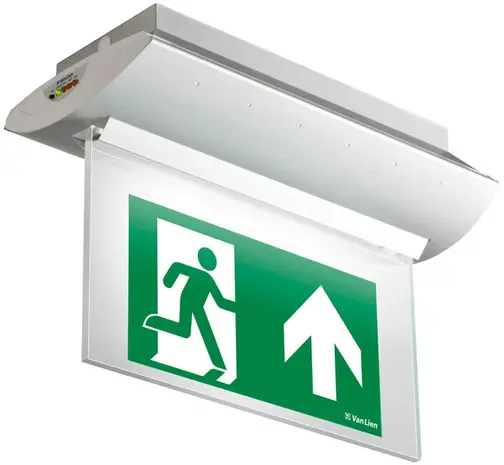 VanLien Noodverlichting: Vluchtwegsignalering  voor de installateur Optilux Noodverlichtingsarmatuur vluchtwegindicatie plafondopbouw wit IP40 - 7TCA091160R0007