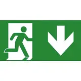 VanLien Noodverlichting: Vluchtwegsignalering  voor de installateur LED Noodverlichtings armatuur Evago Toebehoren | Pictogramplaat vluchtroute Pijl naar Onder / Beneden - Type PP220/58 - 7TCA091350R3950