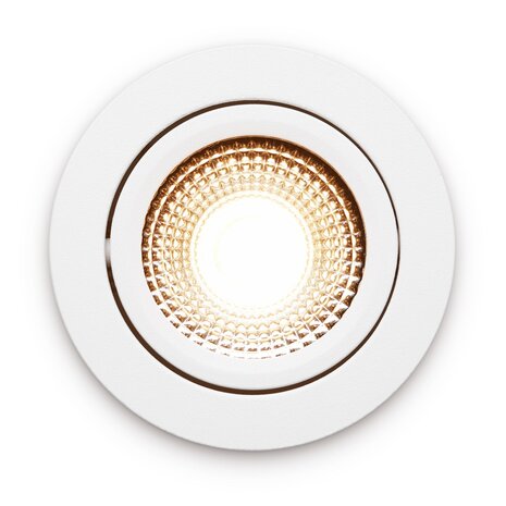 Dimbare LED Inbouwspot IP54 - Pro Slim Line - Wit 82MM - 5W 450LM - 2700K 927 Warm Wit | TRIAC DIM - Zaagmaat 75MM | 23MM Hoog