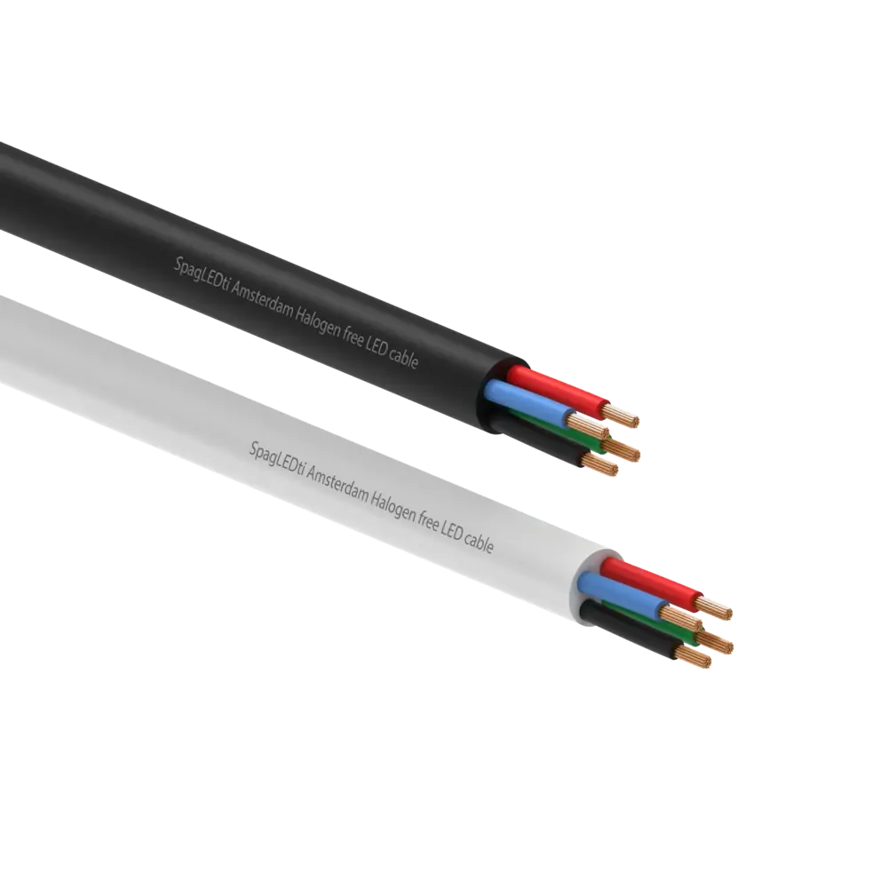 LCB LED Europe RGB LED kabel flexibel rubber wit 4-aderig 100 meter 3x0,5 + 1x0,75 mm² LCB LED Europe RGB LED kabel flexibel rubber wit 4-aderig 100 meter 3x0,5 + 1x0,75 mm²