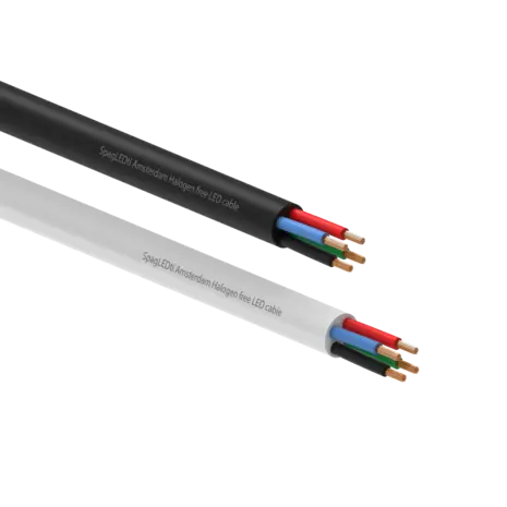 LCB LED Europe RGB LED kabel flexibel rubber wit 4-aderig 100 meter 3x0,5 + 1x0,75 mm² LCB LED Europe RGB LED kabel flexibel rubber wit 4-aderig 100 meter 3x0,5 + 1x0,75 mm²