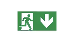VanLien Noodverlichting: Vluchtwegsignalering  voor de installateur Evago Noodverlichting pictogram pijl beneden
