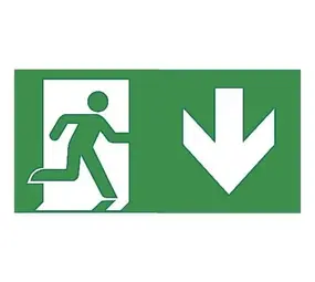 VanLien Noodverlichting: Vluchtwegsignalering  voor de installateur Evago Noodverlichting pictogram pijl beneden