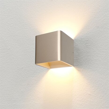 Artdelight Dimbare LED wandlamp IP20 - Up Down light - FULDA Champagne - 6W 690Lm - 2700K 927 Warm Wit | TRIAC DIM - 5 jaar garantie