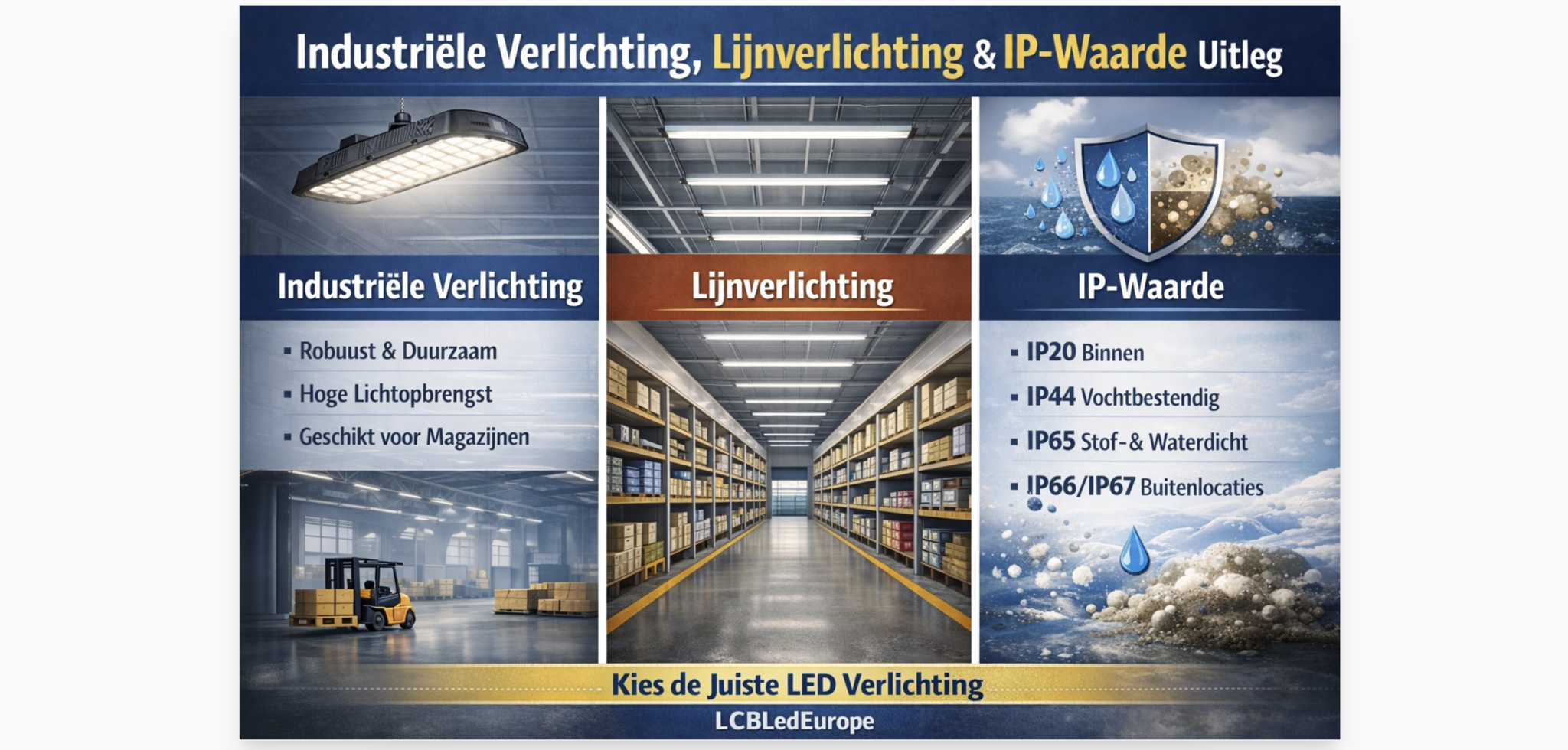 Alles wat je moet weten over industriële verlichting, lijnverlichting en IP-waarde