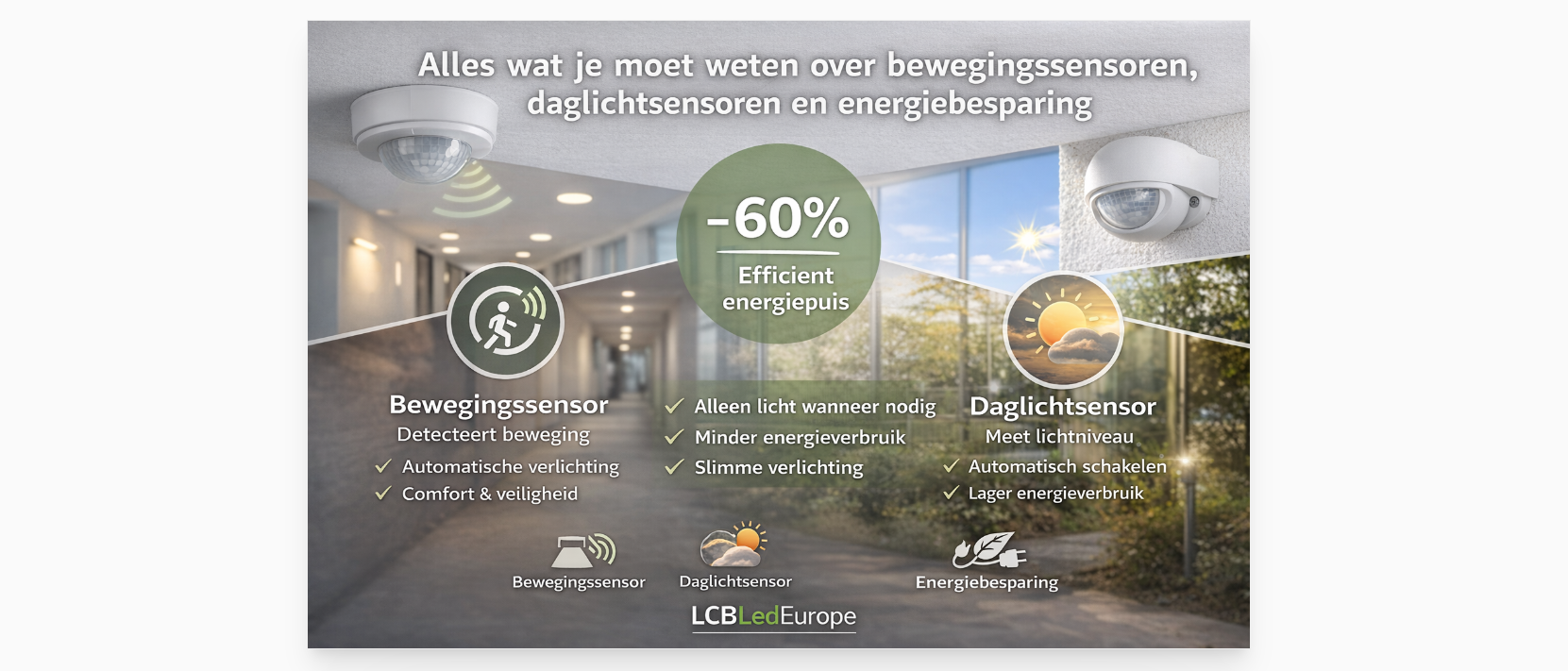 Alles wat je moet weten over bewegingssensoren, daglichtsensoren en energiebesparing