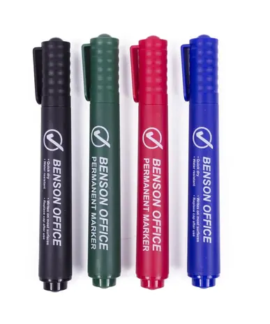 Benson MARKEERSTIFT - Permanent - 4 × kleur-blauw - rood - groen- zwart