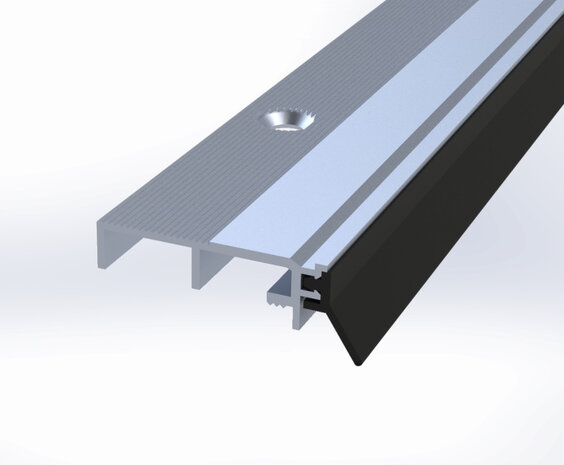 Slijtstrip ANB-7N 300 – Aluminium verhoogde dorpelstrip – Kunststof afdichtingslip – Tochtwerend & anti-slip – Voor buitendeuren – 100 cm – Breedte 49 mm – Hoogte 8 mm – Afhangspeling 6 mm