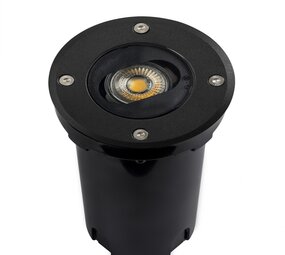 LCB LED Europe  LED Grondspot Zwart Rond - UNIT Grondspot - GU10 fitting - IP67 Waterdicht - Inbouwspot voor Buiten