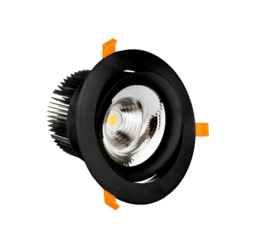 Spectrum voor de installateur LED Downlight MONA 4 Zwart - 193MM - 40W 4000Lm - 3000K Warm Wit | 24° Graden Lichtbundel - RA90 - 160MM Zaagmaat
