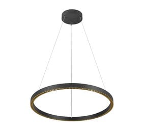 SLV: Innovatieve lichtoplossingen voor de zakelijke klant DALI Hanglamp Ringlamp  - 800mm - ALU Mat Zwart - 1-Lichts Down - 3000K 930 |  DALI2 Dimbaar 2000x60x40MM - Pendel 300cm