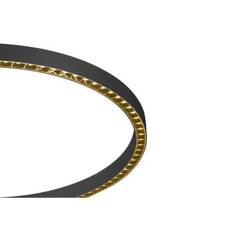 SLV: Innovatieve lichtoplossingen voor de zakelijke klant DALI Hanglamp Ringlamp  - 800mm - ALU Mat Zwart - 1-Lichts Down - 3000K 930 |  DALI2 Dimbaar 2000x60x40MM - Pendel 300cm