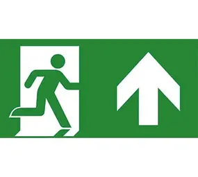 VanLien Noodverlichting: Vluchtwegsignalering  voor de installateur Optilux pictogramfolie noodverlichting inlegvel/-plaat rechtdoor/naar boven - 7TCA091350R0480
