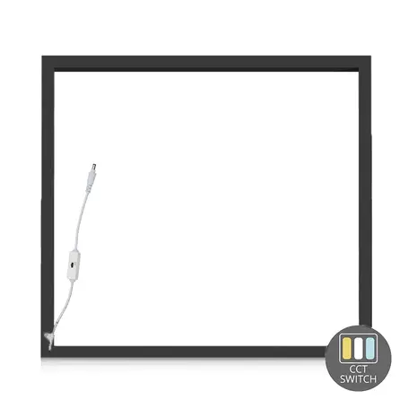 LCB LED Europe  LED Frame Paneel PRO - Mat Zwart - 60x60CM - 36W 3600Lm - 3CCT 3000K/4000K/6000K - 120° - UGR22 - Opaal
