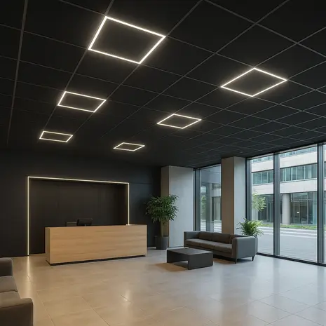LCB LED Europe  LED Frame Paneel PRO - Mat Zwart - 60x60CM - 36W 3600Lm - 3CCT 3000K/4000K/6000K - 120° - UGR22 - Opaal