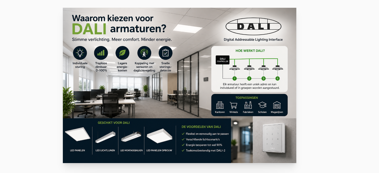 Waarom DALI armaturen kiezen? Slimme LED verlichting uitleg | LED Licht Groothandel Waarom DALI armaturen kiezen? Slimme LED verlichting uitleg | LED Licht Groothandel