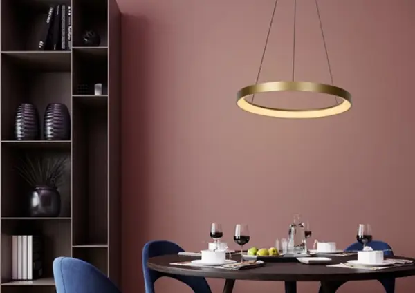 Lucide Dimbare LED Hanglamp - 580MM  Ringlamp VIDAL Goud -1x 48W 2700K - Mat Goud / Messing  - 1-Lichts  |  TRIAC Dimbaar - 3 Jaar Garantie