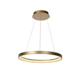 Lucide Dimbare LED Hanglamp - 580MM  Ringlamp VIDAL Goud -1x 48W 2700K - Mat Goud / Messing  - 1-Lichts  |  TRIAC Dimbaar - 3 Jaar Garantie