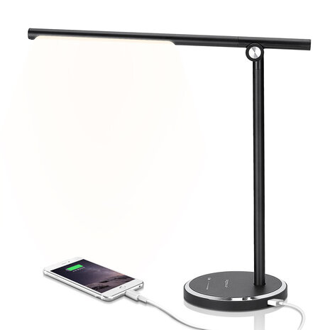 Aigostar LED Bureaulamp 8W dimbaar 3000k tot 6000K - zwart - opvouwbaar