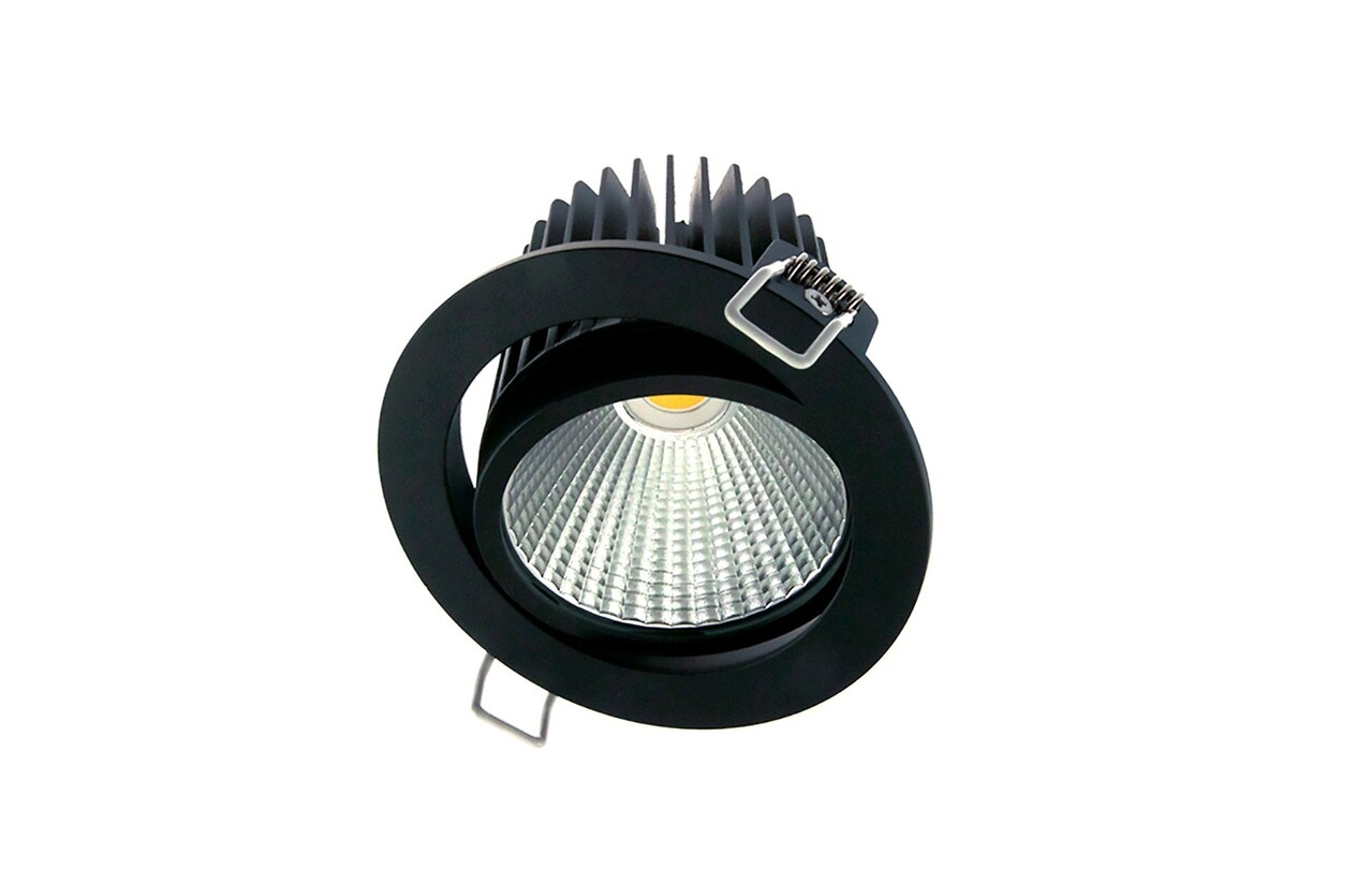 Macbright LED Downlight IP44 - Zwart - 115MM SUN-2 - 16.3W 1977Lm - 3000K 830 Warm Wit | 60D - Kantelbaar - Zaagmaat 101MM Macbright LED Downlight IP44 - Zwart - 115MM SUN-2 - 16.3W 1977Lm - 3000K 830 Warm Wit | 60D - Kantelbaar - Zaagmaat 101MM