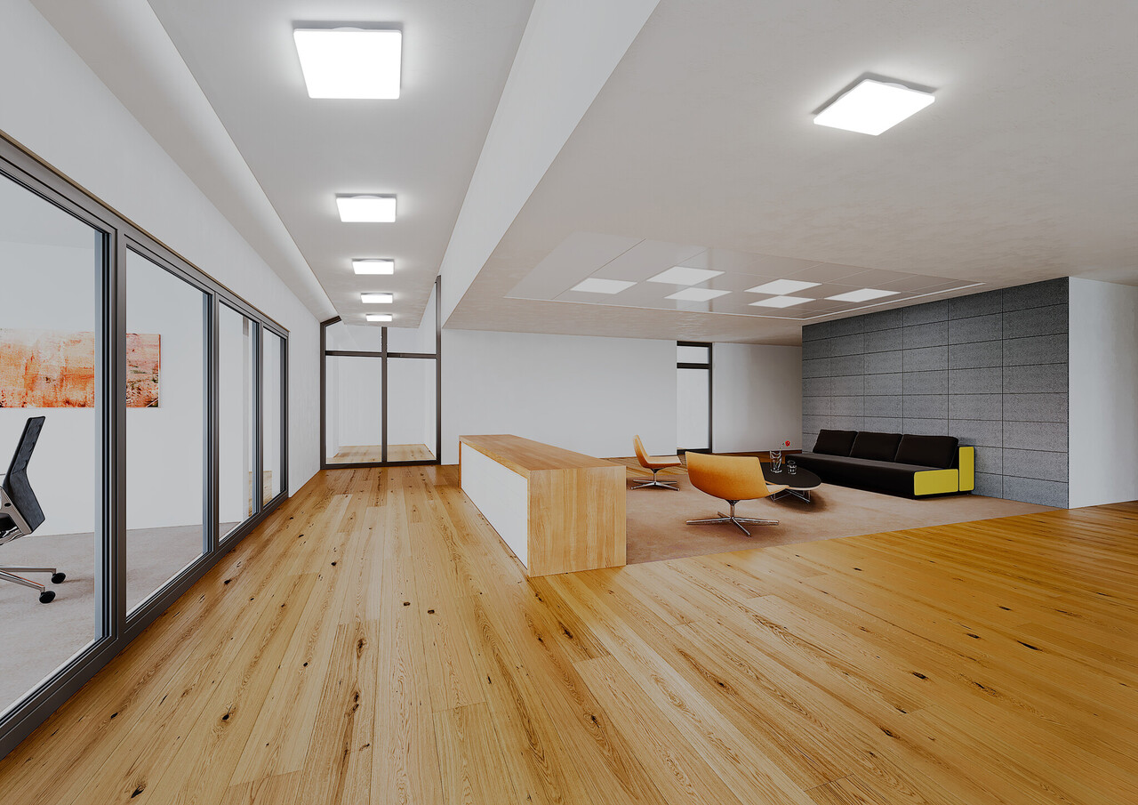 Ledvance Zakelijk: Professionele LED Verlichting & Armaturen LED Plafond Wandlamp IP54 - Vierkant Wit – 19-27W  2660-3780Lm – CCT 830 - 840 | IK08 - 500x500MM
