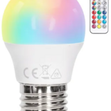 Aigostar LED Bulb E27 G45 -  6.5W 580lm - RGB + CCT – Kleurrijke LED Lamp Set 4 stuks + RF Afstandsbediening