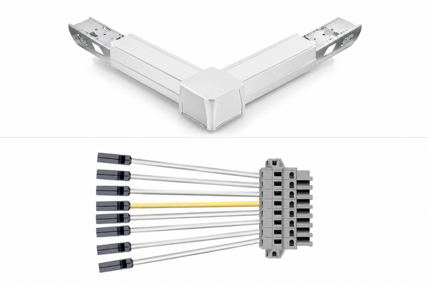 LED Lichtlijn Toebehoren | Voedingsmodule - L Profiel Connector 50cm/50cm - Type Sirius LED Lichtlijn Toebehoren | Voedingsmodule - L Profiel Connector 50cm/50cm - Type Sirius