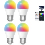 Aigostar LED Bulb E27 G45 - 6.5W 580lm - RGB + CCT – Kleurrijke LED Lamp Set 4 stuks + RF Afstandsbediening Aigostar LED Bulb E27 G45 - 6.5W 580lm - RGB + CCT – Kleurrijke LED Lamp Set 4 stuks + RF Afstandsbediening