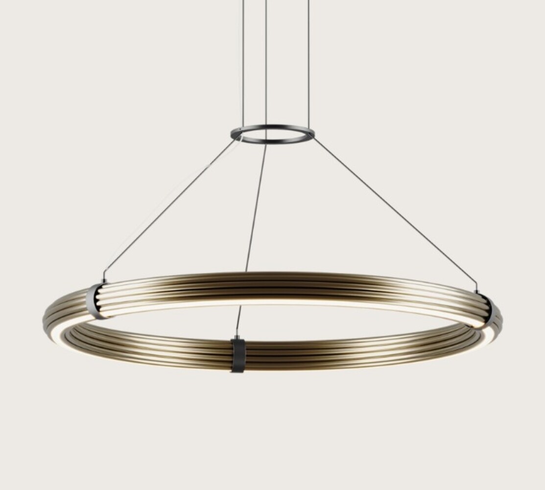 Aromas Luxe Hanglamp Ringlamp 107CM - Ellie Brass Goud - LED STRIP 22W 2200lm 24V TRIAC + CCT and remote controller dimmable driver Aromas Luxe Hanglamp Ringlamp 107CM - Ellie Brass Goud - LED STRIP 22W 2200lm 24V TRIAC + CCT and remote controller dimmable driver