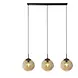 Searchlight Hanglamp PUNCH - 3-Lichts E27 - Zwart Metaal met Champagne Glas - 121cm | Dimbaar Searchlight Hanglamp PUNCH - 3-Lichts E27 - Zwart Metaal met Champagne Glas - 121cm | Dimbaar