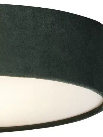 Searchlight Plafondlamp DRUM - 2-Lichts E27 - Groen Velvet - Ø38cm | Dimbaar Searchlight Plafondlamp DRUM - 2-Lichts E27 - Groen Velvet - Ø38cm | Dimbaar