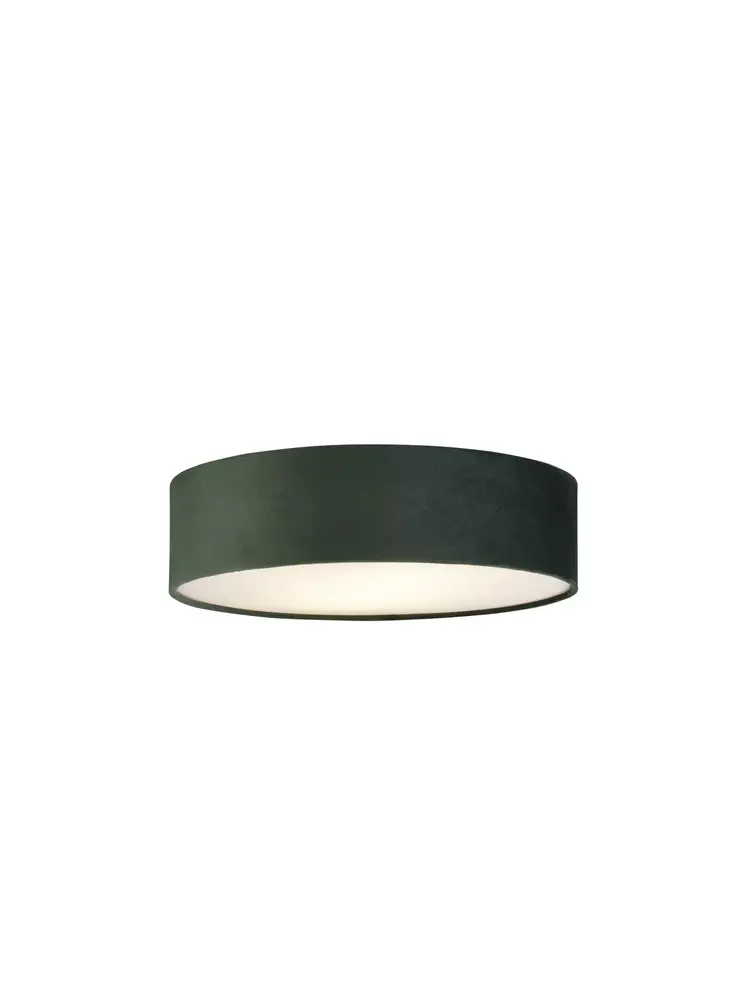 Searchlight Plafondlamp DRUM - 2-Lichts E27 - Groen Velvet - Ø38cm | Dimbaar Searchlight Plafondlamp DRUM - 2-Lichts E27 - Groen Velvet - Ø38cm | Dimbaar
