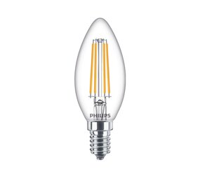 Philips LED Verlichting | Officieel distributeur LED Kaarslamp E14 Filament Helder 6.5W 806lm 2700K Philips LED Verlichting | Officieel distributeur LED Kaarslamp E14 Filament Helder 6.5W 806lm 2700K