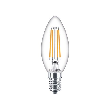 Philips LED Verlichting | Officieel distributeur LED Kaarslamp E14 Filament Helder 6.5W 806lm 2700K Philips LED Verlichting | Officieel distributeur LED Kaarslamp E14 Filament Helder 6.5W 806lm 2700K