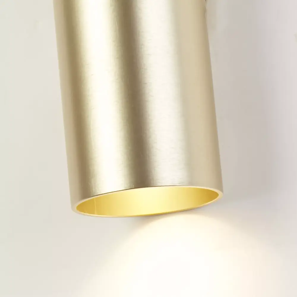 Searchlight Wandlamp CYLS - Up Down GU10 - Goud Aluminium - IP20 | Dimbaar Searchlight Wandlamp CYLS - Up Down GU10 - Goud Aluminium - IP20 | Dimbaar
