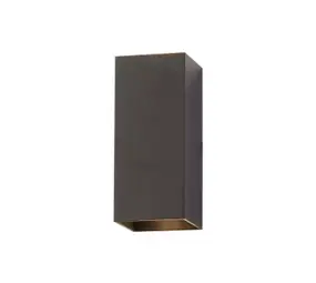 Searchlight Wandlamp DON - Up Down GU10 - Zwart Aluminium - IP20 | Dimbaar