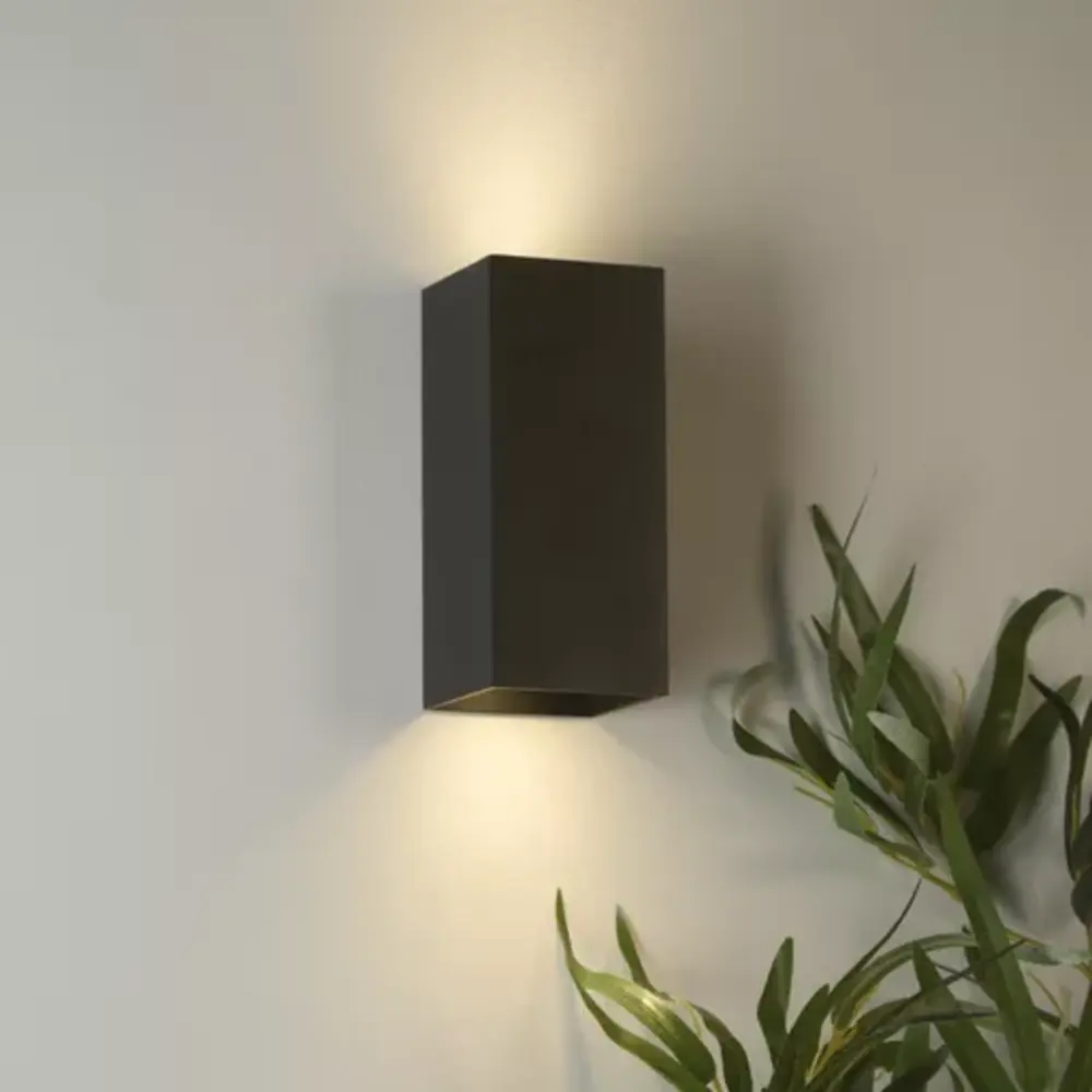 Searchlight Wandlamp DON - Up Down GU10 - Zwart Aluminium - IP20 | Dimbaar
