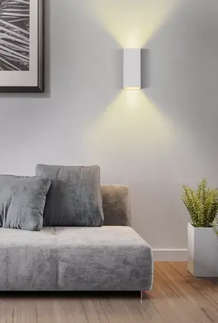 Searchlight Wandlamp DON - Up Down GU10 - Wit Aluminium - IP20 | Dimbaar Searchlight Wandlamp DON - Up Down GU10 - Wit Aluminium - IP20 | Dimbaar